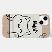 ブラウンのヴィンテージのハローキャットの可愛いデザインの美学 Case-Mate iPhoneケース (裏面 (横))