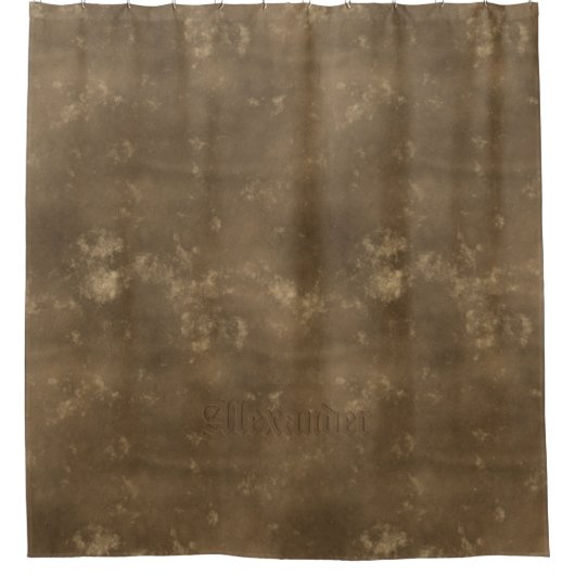 ブラウンのヴィンテージのレザールックの浴室 シャワーカーテン (正面)