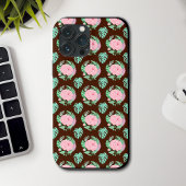 ブラウンのヴィンテージローズ モンステラ フェザーパターン Case-Mate iPhoneケース