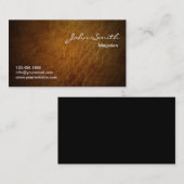 ブラウンの上品な革手品師 名刺 (正面/裏面)
