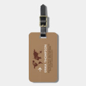 ブラウンの世界地図 ラゲッジタグ (正面縦)