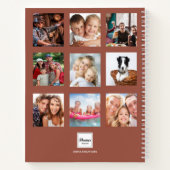 ブラウンの写真コラージュ モノグラム 現代の日記 ノートブック (裏面)