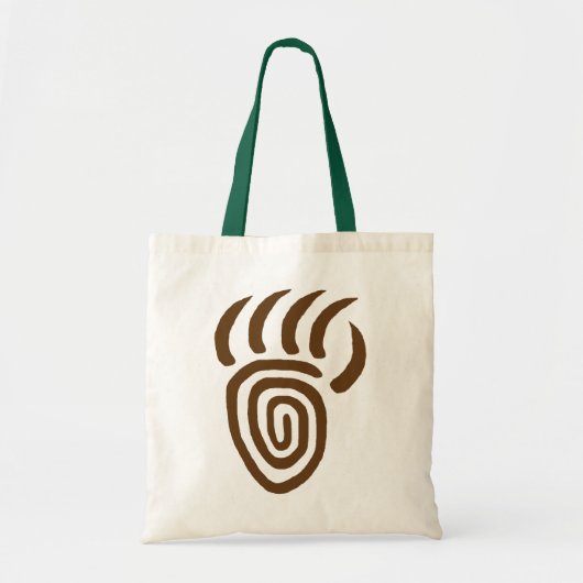 ブラウンの出現くま足のトート トートバッグ (正面)