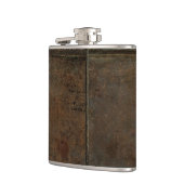 ブラウンの古い牛皮の一見 フラスク (左)