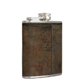 ブラウンの古い牛皮の一見 フラスク (右)