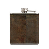 ブラウンの古い牛皮の一見 フラスク (裏面)