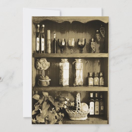 ブラウンの台所戸棚のブライダルシャワーの招待状 招待状 (正面)