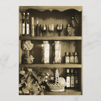 ブラウンの台所戸棚のブライダルシャワーの招待状 招待状