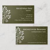 ブラウンの名刺の白い枝 名刺 (正面/裏面)