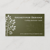 ブラウンの名刺の白い枝 名刺 (裏面)