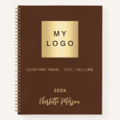 ブラウンの名前ビジネスロゴ ノートブック (正面)