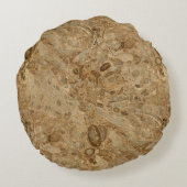 ブラウンの大理石の化石の一見 ラウンドクッション (裏面)