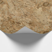 ブラウンの大理石の化石の一見 ラッピングペーパー (角)