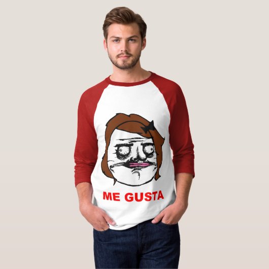 ブラウンの女性私Gustaの喜劇的な激怒の顔のミーム Tシャツ (正面フル)