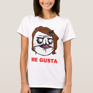 ブラウンの女性私Gustaの喜劇的な激怒の顔のミーム Tシャツ