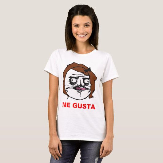 ブラウンの女性私Gustaの喜劇的な激怒の顔のミーム Tシャツ (正面フル)