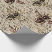 ブラウンの女王バチ ラッピングペーパー (角)