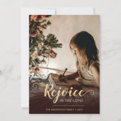 ブラウンの宗教的素朴なクリスマス シーズンカード (正面)