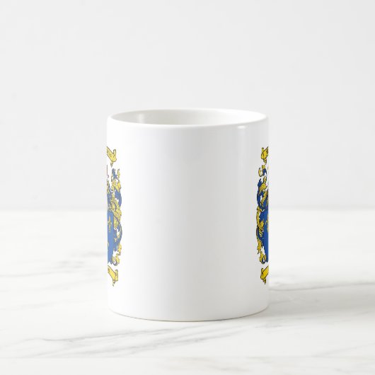 ブラウンの家紋-ブラウンの紋章付き外衣 コーヒーマグカップ (中央)