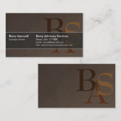 ブラウンの専門のエレガントでモダンなシンプル 名刺 (正面/裏面)