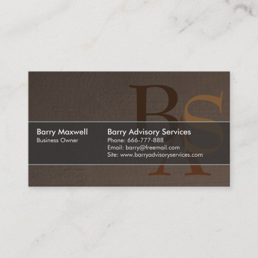 ブラウンの専門のエレガントでモダンなシンプル 名刺 (正面)