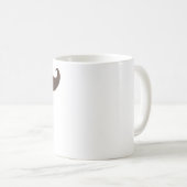 ブラウンの小柄いハンドルバーの髭 コーヒーマグカップ (正面右)