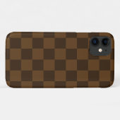 ブラウンの市松模様 Case-Mate iPhoneケース (裏面(横))
