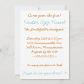 ブラウンの弓招待の招待されましたの白いバニー 招待状 (裏面)