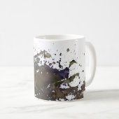 ブラウンの抽象的な（ばちゃばちゃ）跳ねる コーヒーマグカップ (正面右)