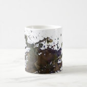 ブラウンの抽象的な(ばちゃばちゃ)跳ねる コーヒーマグカップ (中央)