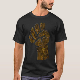 ブラウンの握りこぶし Tシャツ