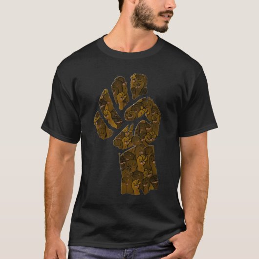ブラウンの握りこぶし Tシャツ (正面)