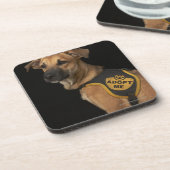 ブラウンの救助犬はとの私をベスト採用します コースター (左側)