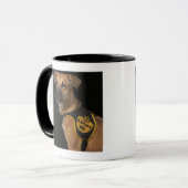 ブラウンの救助犬はとの私をベスト採用します マグカップ (正面左)