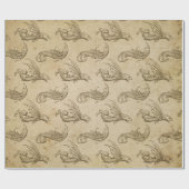 ブラウンの旧世界の海の生き物 ラッピングペーパー (フラット)