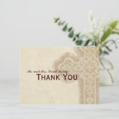 ブラウンの旧式なケルト十字は感謝していしています サンキューカード (スタンド正面)