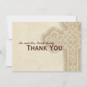 ブラウンの旧式なケルト十字は感謝していしています サンキューカード (正面)