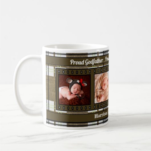 ブラウンの時代遅れの格子縞の誇りを持ったな教父4の写真 コーヒーマグカップ (左)