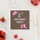 ブラウンの最初の誕生日パーティーまたはカスタム文字 スタンダードカクテルナプキン (インサイチュ)