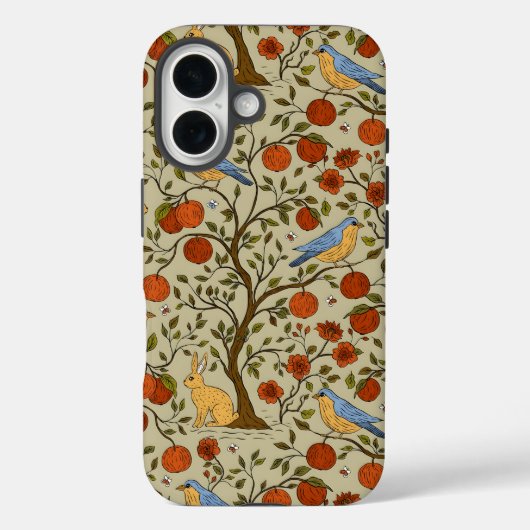 ブラウンの木にオレンジのリンゴのデザイン Case-Mate iPhoneケース (裏面)