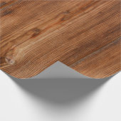 ブラウンの木製の壁の質の構造 ラッピングペーパー (角)