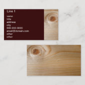 ブラウンの未完成の木製の背景 名刺 (正面/裏面)