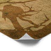 ブラウンの枝に鳥 ポスター (角)