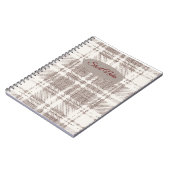 ブラウンの格子模様 : 短いメモ ノートブック (左側)