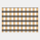 ブラウンの格子縞模様 ラッピングペーパーシート (正面2)