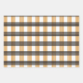 ブラウンの格子縞模様 ラッピングペーパーシート (正面)