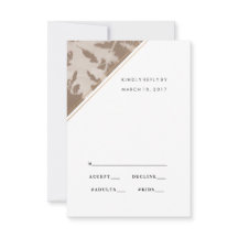 ブラウンの植物の結婚式のrsvpカード、応答カード