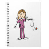 ブラウンの毛のメスの棒の姿のナース ノートブック (正面)