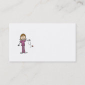 ブラウンの毛のメスの棒の姿のナース 名刺 (裏面)