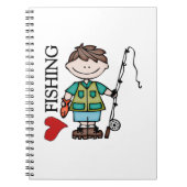 ブラウンの毛の男の子I愛魚釣り ノートブック (正面)